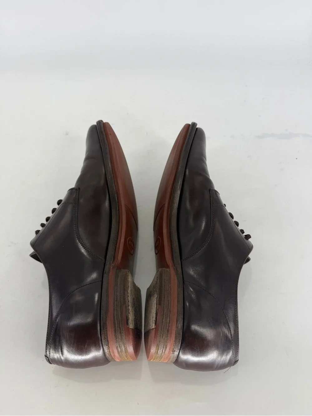 Prada Classic Men's Brushed Brown Leather Derby Shoes Size 8